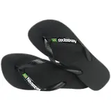 Thumbnail 4 of Havaianas Unisex Brasil Logo Flip Flops - Black/Black