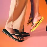 Thumbnail 8 of Havaianas Unisex Brasil Logo Flip Flops - Black/Black