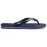 Thumbnail 3 of Havaianas Unisex Brasil Logo Flip Flops - Navy Blue