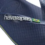 Thumbnail 5 of Havaianas Unisex Brasil Logo Flip Flops - Navy Blue