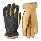 Thumbnail 1 of Hestra Men's Noah Leather Gloves - Charcoal/Tan
