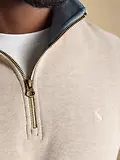 Thumbnail 4 of Joules Men's Alistair French Ribbed Quarter Zip Sweatshirt - Oatmeal