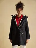 Thumbnail 2 of Joules Women's Portwell Cosy Fleece Lined Waterproof Raincoat with Hood - Black