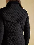 Thumbnail 8 of Joules Women's Rosewell Longline Diamond Quilted Showerproof Coat - Black