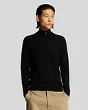 Thumbnail 2 of Lyle & Scott Men's Tonal Eagle Merino Quarter Zip Jumper - Jet Black