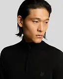 Thumbnail 5 of Lyle & Scott Men's Tonal Eagle Merino Quarter Zip Jumper - Jet Black