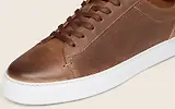 Thumbnail 5 of Oliver Sweeney Men's Almada Perforated Calf Leather Cupsole Trainers - Tan