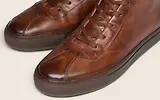 Thumbnail 5 of Oliver Sweeney Men's Defeza Hand-Finished Calf Leather Retro Trainers - Dark Tan