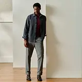 Thumbnail 8 of Oliver Sweeney Men's Lagos Garment Dyed Textured Cotton Overshirt - Slate Waffle