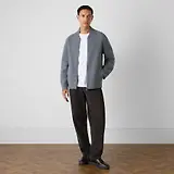 Thumbnail 3 of Oliver Sweeney Men's Lanark Boiled Merino Wool Bomber Jacket - Grey