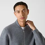 Thumbnail 5 of Oliver Sweeney Men's Lanark Boiled Merino Wool Bomber Jacket - Grey