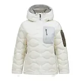 Thumbnail 1 of Peak Performance Women's Helium Utility Down Hooded Jacket - Offwhite/Antarctica
