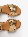 Thumbnail 5 of Penelope Chilvers Women's Heeled Shepherdess Metallic Leather Sandals - Gold