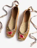 Thumbnail 3 of Penelope Chilvers Women's Allegra Butterfly Embroidered Satin Espadrilles - Honey