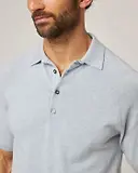 Thumbnail 6 of Peregrine Men's Jones Made In England Cotton Polo Shirt 2.0 - Washed Denim