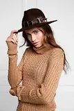 Thumbnail 6 of Holland Cooper Trilby Hat Iridescent Feather Band - Chocolate