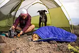 Thumbnail 2 of RUFFWEAR Highlands Dog Sleeping Bag - Huckleberry Blue