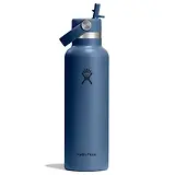 Thumbnail 1 of Hydro Flask 21oz (621ml) Standard Mouth Bottle with Flex Straw Cap - Harbour Blue