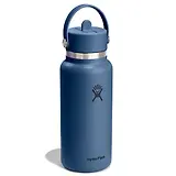 Thumbnail 2 of Hydro Flask 32oz (946ml) Wide Mouth Bottle with Flex Straw Cap - Harbour Blue