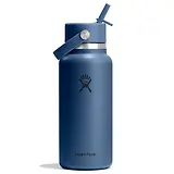 Thumbnail 1 of Hydro Flask 32oz (946ml) Wide Mouth Bottle with Flex Straw Cap - Harbour Blue