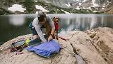 Thumbnail 9 of RUFFWEAR Highlands Dog Sleeping Bag - Huckleberry Blue (Medium)