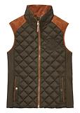 Thumbnail 1 of Joules Women's Braemar Luxe Showerproof Diamond Quilted Gilet - Green