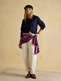 Thumbnail 6 of Joules Women's Windsor Long Silk Scarf - Navy