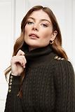 Thumbnail 4 of Holland Cooper Women's Seattle Roll Neck Cable Knit - Fern Green
