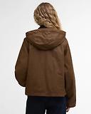 Thumbnail 4 of Barbour Women's Myra Waxed Duffle Coat - Bark/Hessian Tartan