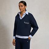 Thumbnail 7 of Holland Cooper Women's Relaxed Fit V-Neck Sweat - Ink Navy Ecru