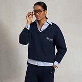 Thumbnail 3 of Holland Cooper Women's Relaxed Fit V-Neck Sweat - Ink Navy Ecru