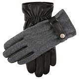 Thumbnail 1 of Dents Men's Guildford Three-Point Fleece-Lined Flannel and Leather Gloves - Charcoal/Black