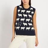 Thumbnail 2 of Joules Women's What The Flock Crew Neck Intarsia Knitted Vest - Navy