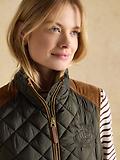 Thumbnail 6 of Joules Women's Braemar Luxe Showerproof Diamond Quilted Gilet - Green