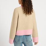 Thumbnail 5 of Joules Women's Nora Knitted Cardigan - Oat/Pink