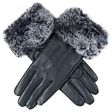 Thumbnail 1 of Dents Women's Sarah Touchscreen Leather Gloves with Faux Fur Cuffs - Navy