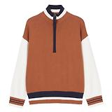 Thumbnail 1 of Joules Women's Varsity Colourblock Quarter Zip Jumper - Tan Brown