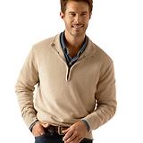 Thumbnail 5 of Ariat Men's Bolinas 100% Wool Windproof Sweater - Oatmeal