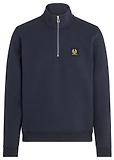 Thumbnail 1 of Belstaff Men's Cotton Fleece Quarter Zip Sweatshirt - Dark Ink