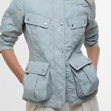 Thumbnail 7 of Barbour International Women's Halsey Quilted Jacket - Light Steel/Silver Birch