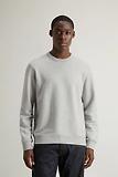 Thumbnail 2 of Woolrich Men's Logo Script Cotton Fleece Crewneck - Light Grey Melange