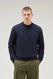 Thumbnail 2 of Woolrich Men's Logo Script Cotton Fleece Crewneck - Melton Blue
