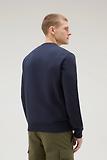 Thumbnail 3 of Woolrich Men's Logo Script Cotton Fleece Crewneck - Melton Blue