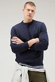 Thumbnail 4 of Woolrich Men's Logo Script Cotton Fleece Crewneck - Melton Blue