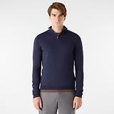 Thumbnail 2 of Oliver Sweeney Men's Curragh Merino Wool Quarter Zip Jumper - Navy Marl