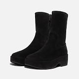 Thumbnail 4 of FitFlop Women's F-LUMA Stretch Suede Demi-Wedge Mid-Calf Boots - All Black
