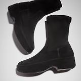 Thumbnail 5 of FitFlop Women's F-LUMA Stretch Suede Demi-Wedge Mid-Calf Boots - All Black