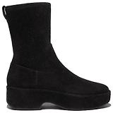 Thumbnail 1 of FitFlop Women's F-LUMA Stretch Suede Demi-Wedge Mid-Calf Boots - All Black