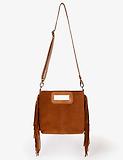 Thumbnail 3 of Penelope Chilvers Women's Fringe Handy Suede Bag - Chestnut