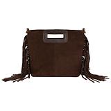 Thumbnail 1 of Penelope Chilvers Women's Fringe Handy Suede Bag - Ebony